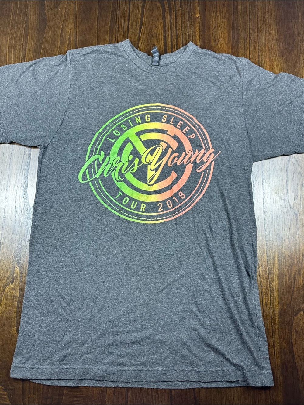 Chris Young Medium Losing Sleep Tour 2018 Concert Band T-shirt Dark Gray